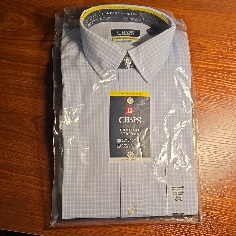 Chaps Blue Dress Shirt Classic Style
